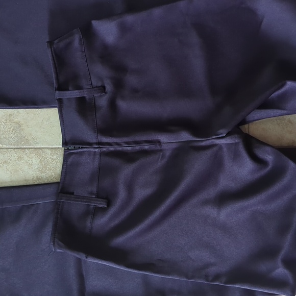 Dark purple satin pants - Picture 2 of 11